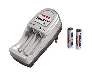 Hama Juego de 2 Cargadores Dobles con 2 Pilas Hama mAh 1000 Plateadas