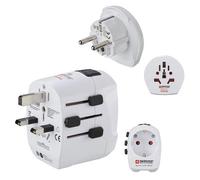 Hama Juego de adaptadores para viajes por el mundo World Travel Pro Light USB, 3 clavijas, 2x USB