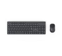 Hama Juego de teclado y ratón inalámbrico (teclado inalámbrico con ratón, con batería, sensación ergonómica, teclas silenciosas, receptor USB, ratón con interruptor dpi, teclas multimedia, disposición