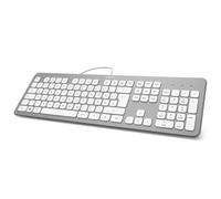 Hama KC-700 Teclado USB Compacto Tipo Tijera QWERTZ Numpad Slim Plata 182651