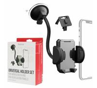 Hama - Kit de Soporte para teléfono de Coche Universal (Juego de Soporte para teléfono para Coche, 2 en 1 Clip para ventilación y Ventosa, Giratorio 360°, para móvil de 4 a 11 cm), Color Negro