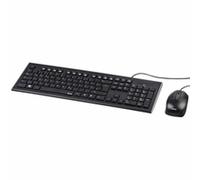 Hama | Kit de Teclado y Ratón con Cable (Teclado Español QWERTY, Conexión USB, Control Preciso y Suave del Ratón, Resistentes) Color Negro
