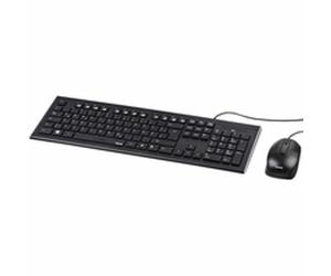 Hama | Kit de Teclado y Ratón con Cable (Teclado Español QWERTY, Conexión USB, Control Preciso y Suave del Ratón, Resistentes) Color Negro