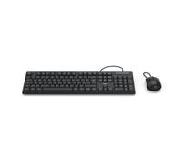 Hama Kit ratón teclado CKM-200 (teclado USB, ratón USB, sensación de escritura ergonómica, teclas silenciosas, cable extraíble, disposición QWERTZ alemán, ratón con interruptor DPI, botones