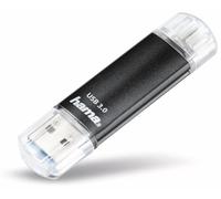 Hama Laeta Twin - Memoria USB 2.0 de 32 GB (Micro USB, OTG, 40 MB/s), Color Negro