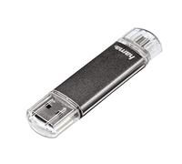 Hama Laeta Twin - Memoria USB 2.0 de 64 GB (Micro USB, OTG, 15 MB/s), color gris
