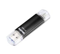 Hama Laeta Twin - Memoria USB 2.0 de 64 GB (Micro USB, OTG, 45 MB/s), Color Negr