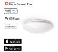 Hama | Lámpara WIFI de techo, (Aplique de luz inteligente, fácil instalación iluminación led. Compatible con Alexa y Google Home, intensidad de la luz regulable), Color Blanco