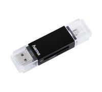 Hama - Lector USB 2.0 para Smartphone y Tablet (USB A/USB B Micro, SD, SDHC, SDXC, Micro SD, microSDHC)