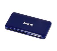 Hama Lector de Tarjetas Slim, Compatible con UDMA/UHS-I (Entre Otros, microSD/SDHC, SD/SDHC, CF Tipo I, MMC, USB 3.0), Color Azul
