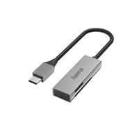 Hama | Lector de Tarjetas USB 3.0 (USB-C, SD, Micro SD, Velocidad 5 Gbps) Color Aluminio