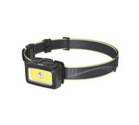 Hama Linterna frontal LED HL350, pilas, COB, luz de advertencia, silbato, 7 modos