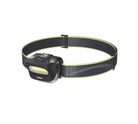 Hama | Linterna frontal LED para running y outdoor. (Luz de cabeza ajustable para deporte, Linterna frontal COB con 3 modos de luz, Cinta elástica para camping y lectura) Negro.