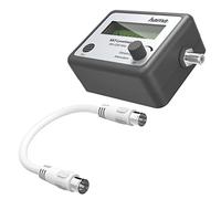 Hama | Localizador de satélites analógico con Conectores F | Medidor de intensidad de señal para orientar antenas parabólicas de forma rápida y precisa con pantalla analógica, Negro