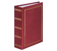 Hama London (álbum 100 Formato 13 x 18 cm, Libro de Fotos para Insertar), Color Burdeos, Cuero sintético, Rojo, 14.5 x 19.5 cm