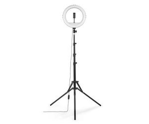Hama Luz anular LED SpotLight Steady 120 III, soporte de luz anular para teléfonos móviles, 12