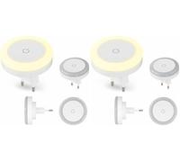 Hama | Luz de seguridad (Luz nocturna infantil, con enchufe, luz cálida, inferior a 60 lumens, sensor) Blanco (Paquete de 2)