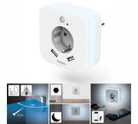 Hama Luz Nocturna Con Enchufe + 2X Puerto USB Luz De Orientación Luz De Enchufe