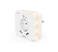 Hama Luz nocturna LED con detector de movimiento y enchufe, 2 x USB A