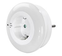 Hama | Luz Nocturna LED con Enchufe Integrado | Luz de Orientación con Sensor de Luz | Protección por Contacto Aumentada | Diseño Circular | Color Blanco