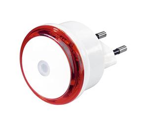 Hama | Luz Nocturna LED con Sensor Crepuscular y Enchufe Directo | Luz de Orientación de Bajo Consumo | Ideal para Dormitorio y Pasillo | Color Rojo