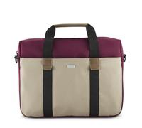 Hama Maletín para portátiles 36cm 14,1" – 100% poliéster reciclado con asa de hombro, Burdeos/Beige