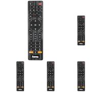 HAMA | Mando a Distancia Universal 4 en 1, (Control Remoto Universal, para Controlar hasta 4 Dispositivos, Compatible con Múltiples Modelos) Color Negro (Paquete de 5)
