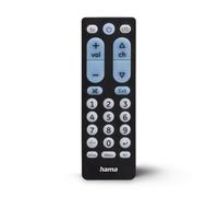 HAMA | Mando a Distancia Universal para TV (por Infrarrojos, para 2 Dispositivos, Teclas Grandes, para 2 Dispositivos, Teclas Luminiscentes) Color Negro