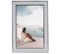 Hama Marco de retrato de aluminio plateado extra ancho