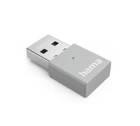 Hama - Memoria USB WiFi Nano AC600 (Adaptador de Red USB WiFi 600 Mbps, 2.4 GHz /5 GHz, Nano Dongle WiFi para PC/Desktop/Portátil), Color Gris