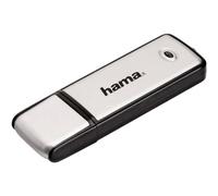 Hama Memorycity - Memoria USB 2.0 (128 GB, Transferencia de Datos de 15 MB/s, Incluye indicador de función LED, Memoria USB 2.0, Compatible con Windows/MacBook), Color Plateado