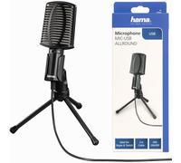 Hama Mic Allround USB Micrófono De Mesa Micrófono De Mano Con Soporte Para PC