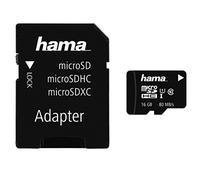 Hama microSDHC 16GB - Tarjeta de memoria (Negro, Micro Secure Digital High-Capacity (MicroSDHC), SD, UHS-I)
