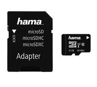 Hama microSDHC 32GB memoria flash Clase 10 UHS-I - Tarjeta de memoria (32 GB, MicroSDHC, Clase 10, UHS-I, 80 MB/s, Negro)