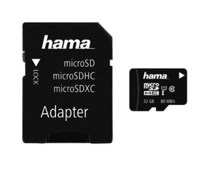 Hama microSDHC Clase 10 UHS-I 80MB/s + adaptador/móvil 32 GB