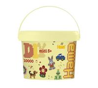 Hama Perlen 180 - 67 cuentas para planchar en cubo nº 180 con aprox. 10.000 cuentas de colores Midi para manualidades con diámetro de 5 mm en mezcla de colores sólidos, multicolor, diversión creativa