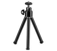 Hama | Mini trípode Ball, Negro | Trípode pequeño de Metal, con Rosca de 1/4" (6.4 mm), Ajustable Desde 14 hasta 21 cm, 124 g, Cabeza 3D, Patas en 2 Secciones