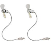 Hama | Mini ventilador con conexión USB para portátil - Ventilador flexible - Ventilador con luz LED que refleja la temperatura (Paquete de 2)