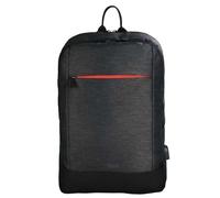 Hama | Mochila para portátil de hasta 40 cm (15,6") (Mochila con 2 bolsillos delanteros, cable USB interno, cinta para maleta, compartimento acolchado) Negro