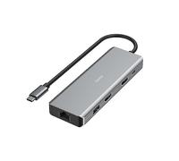 Hama |Multipuerto USB-C 9 Puertos (4 Puertos USB-A, 2 Puertos USB-D, 2 Puertos HDMI, Ethernet, Hub USB-C, Adaptador Hub USB-C, 5Gbps) Color Aluminio