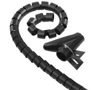 HAMA | Organizador de Cables Flexible (Manguera de Cable Flexible en Espiral Hama, Universal, 30 mm, 1,5 m) Color Negro