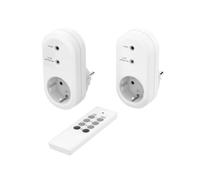 Hama | Pack de 2 Enchufes Inalámbricos con Mando a Distancia | Enchufes con Control Remoto y Programables | Interruptor de Corriente para Hogar y Oficina