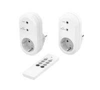 Hama | Pack de 2 Enchufes Inalámbricos con Mando a Distancia | Enchufes con Control Remoto y Programables | Interruptor de Corriente para Hogar y Oficina