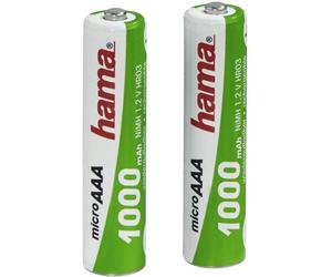 Hama Pack de 2 Pilas Recargables 1000mAh AAA HR03