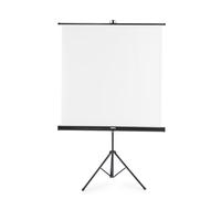Hama |Pantalla de proyector en trípode 125 x 125 m, Blanco | Soporte Pantalla de proyección Enrollable, portatil, Tubo telescópico