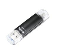 Hama | Pendrive Dual USB-A y Micro USB de 128 GB,Memoria USB 3.2, Negro
