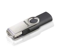 Hama | Pendrive USB 2.0 de 128 GB | Memoria USB-A de 15 MB/s para Almacenamiento Masivo | Diseño Giratorio con Clip de Metal | Ideal para Copias de Seguridad y Archivos Grandes | Negro y Plata