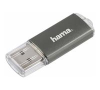 Hama | Pendrive USB 2.0 de 16 GB, Memoria USB-A de 10 MB/s, Gris | Para Almacenamiento Diario, Diseño Clásico de Metal con Tapa Protectora, Ideal para Documentos y Fotos