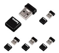 Hama | Pendrive USB 2.0 de 16 GB | Memoria USB-A de 10 MB/s para Uso Diario | Diseño Inteligente y Sin Tapa | Ideal para PC y Portátiles | Color Negro (Paquete de 5)