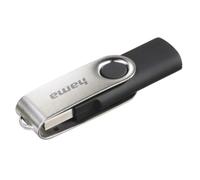 Hama – Pendrive USB 2.0 32 GB – USB-A 10 MB/s, giratorio sin tapa – Negro/Plata
